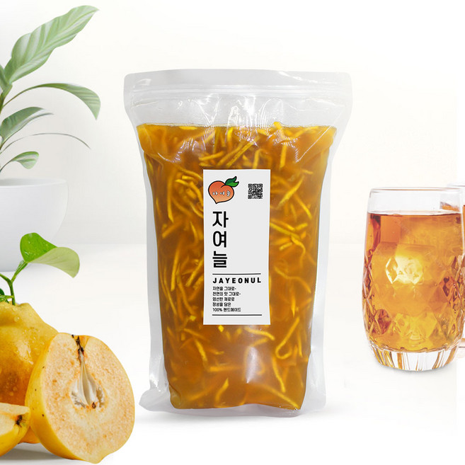 자여늘 수제 모과청 국내산 청도 모과차, 1kg (액상용 파우치), 비정제 사탕수수당, 1개, 1개입, 1kg