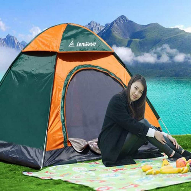 [베스트]런웨이브 특대형 초간단 원터치 양문 텐트 9-10인용