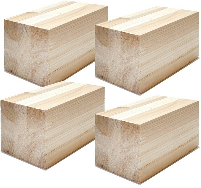 아이베란다 정사각 삼나무 집성 목재 교구 가구다리 부목 60x60x60mm, 4개, 60x60x100mm