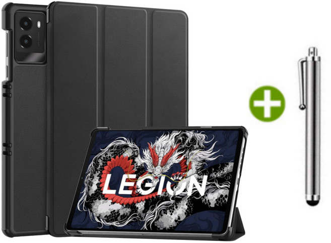 레노버탭 리전 Y700 3세대 호환 케이스 북커버 가죽 스탠드 케이스나라, 블랙, 1개