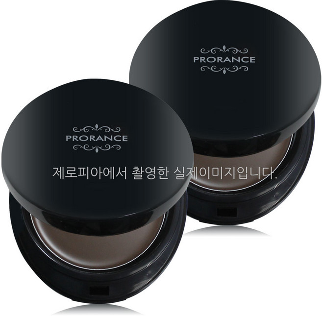 프로랑스 헤어 파운데이션 01흑갈색 9.5gx2ea 새치커버 헤어마스카라 팩트타입 헤어퍼프 흰머리 백모, 흑갈색, 2개