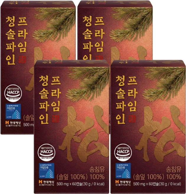 솔잎농축 100% HACCP인증 솔잎 농축액 솔잎추출물원액 송침유 적송유 솔입 캡슐 라이프플러스, 4박스, 60정 - 쿠팡