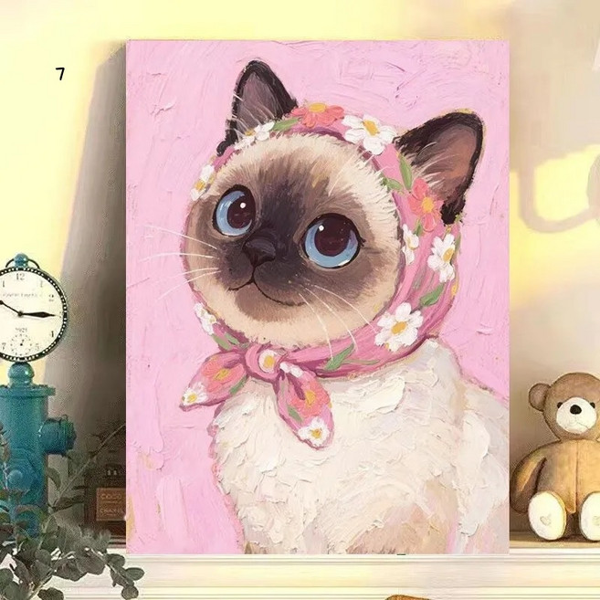 고양이 특집 DIY 그림그리기 유화세트 명화그리기, 고양이7번, 30x40cm, 1개