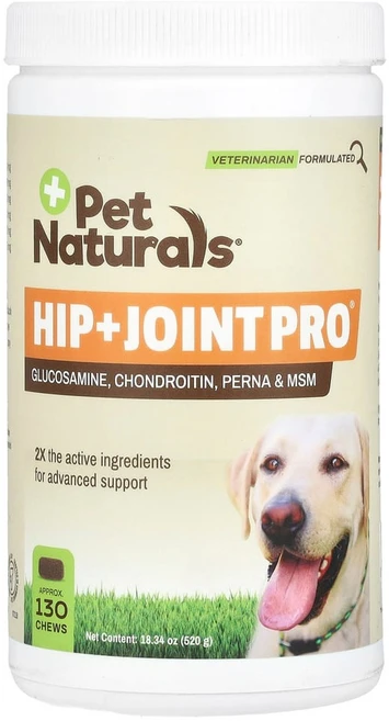 펫네츄럴오브버몬트 Hip + Joint Pro 반려견용 츄잉껌 130개입 520g(18.34oz), 1개 - 쿠팡