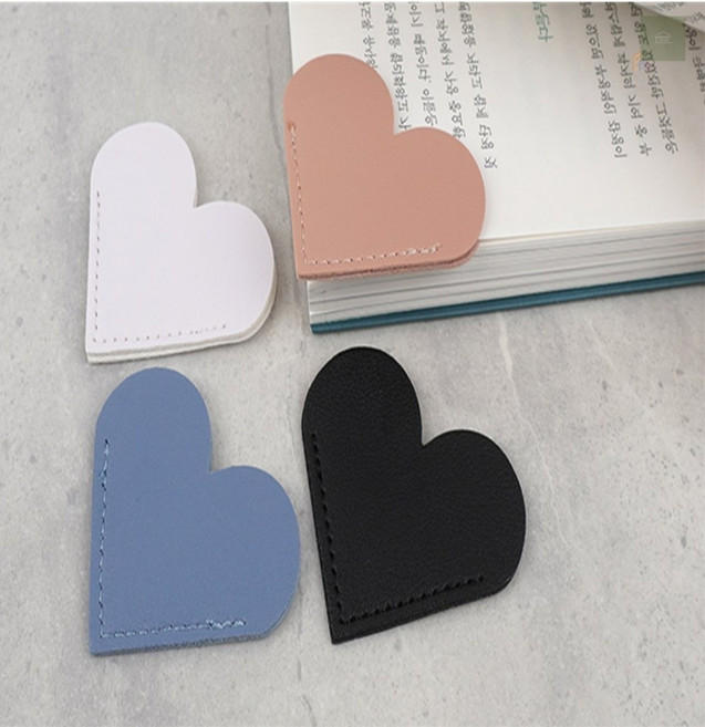 73스토어 도서관용품 책갈피 모서리 고정식, 하트 - 블랙