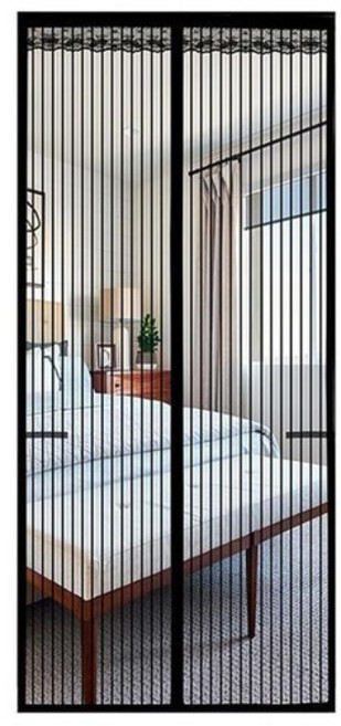 모기차단 현관형 방문형 강력자석 문 모기장(블랙) omn*37433md, 90x200cm 블랙