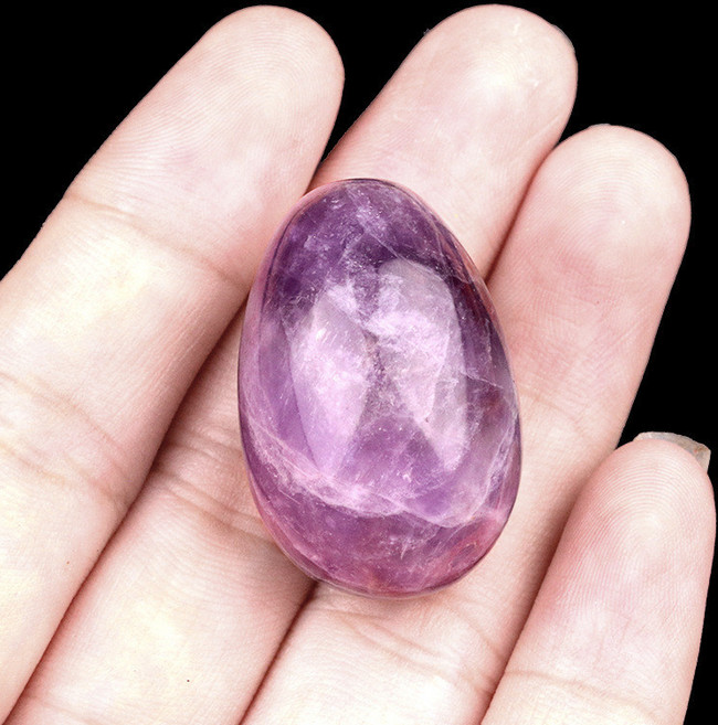 水晶玉石小雞蛋 30mm 鳥蛋石頭, 紫水晶