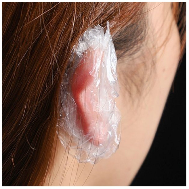 염색 귀마개 미용실 일회용 이어캡 100매, 1
