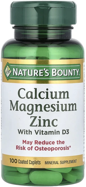 헁복하고 건강하세요 Nature's Bounty 칼슘 마그네슘 아연 비타민D3 함유 코팅 정제 100정 늘 챙기셔야합니다, NaturesBounty칼슘마그네슘아연비타민D3함유코팅, 1개