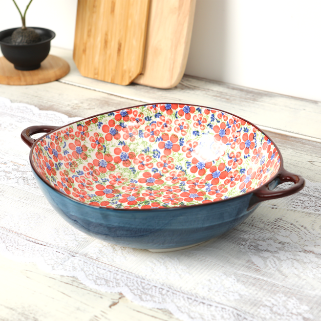 유럽명품 도자기 핸드메이드 폴라니에 모음전/공기 대접 면기 찬기 셀러드볼 귀볼, 귀볼대1p 팬지, 귀볼대1p 팬지, 1개