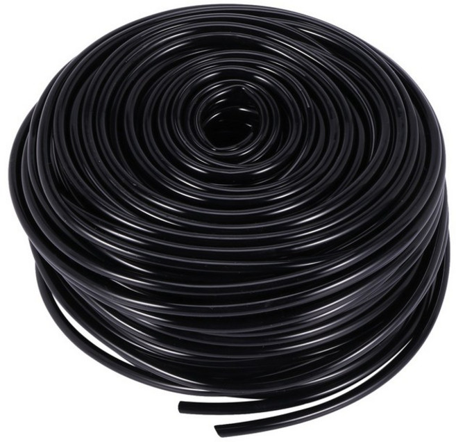 200ft 1/4 인치 블랭크 배포 튜브 드립 관개 호스 정원 급수 튜브 라인, 하나, 검은 색, 01 Black