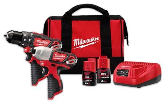 Milwaukee M12 BPP2B-202B 12V充電式 雙機組 2 件式綜合工具組, 1個