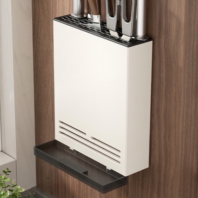 드루프 중식도 보관 부착식 칼꽂이, 1개, 화이트