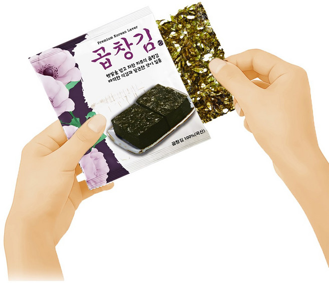 간편한 포장 곱창도시락김 36봉 해외여행 휴대용김, 36개, 8g