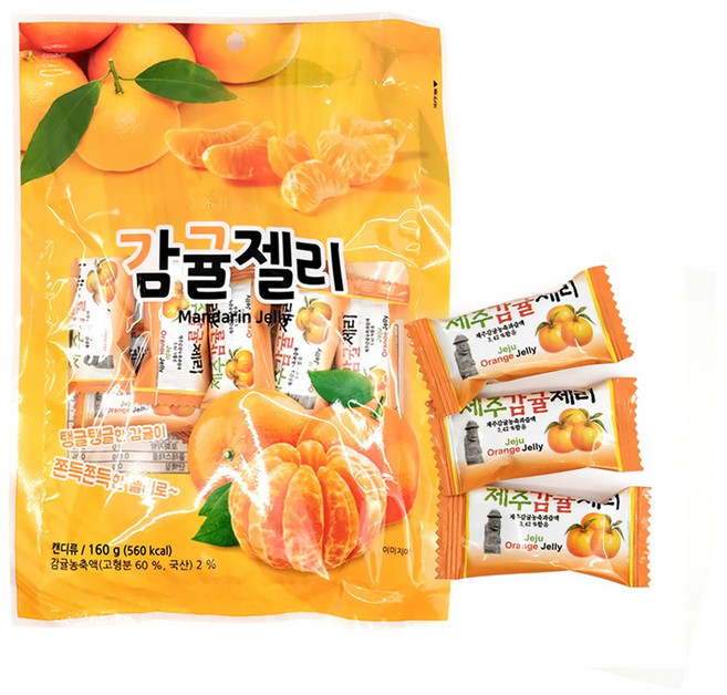 미성식품 감귤젤리 만다린 젤리 간식, 1개, 160g