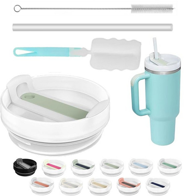 대용량 텀블러 호환 밀폐뚜껑 20oz 30oz 40oz 교체뚜껑 887ml 591ml 1180ml, 그린, 1세트