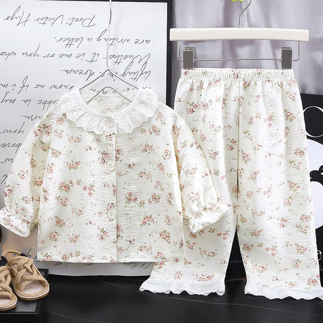 달콩슈 여아용 여름 잠옷 상하의 세트 파자마 아동 DKP904