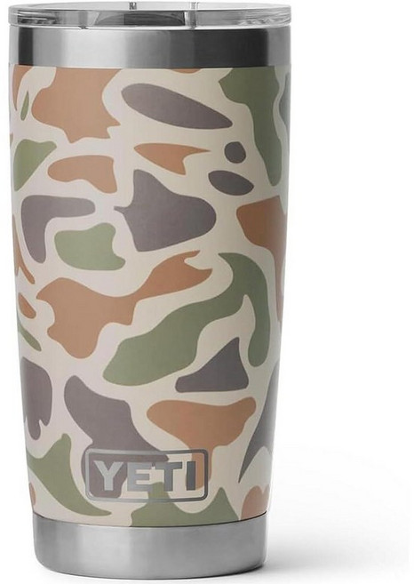 Yeti YETI 램블러 20온스 텀블러 스테인리스 스틸 진공 단열 MagSlider 뚜껑 네이비 315958, 탠 카모
