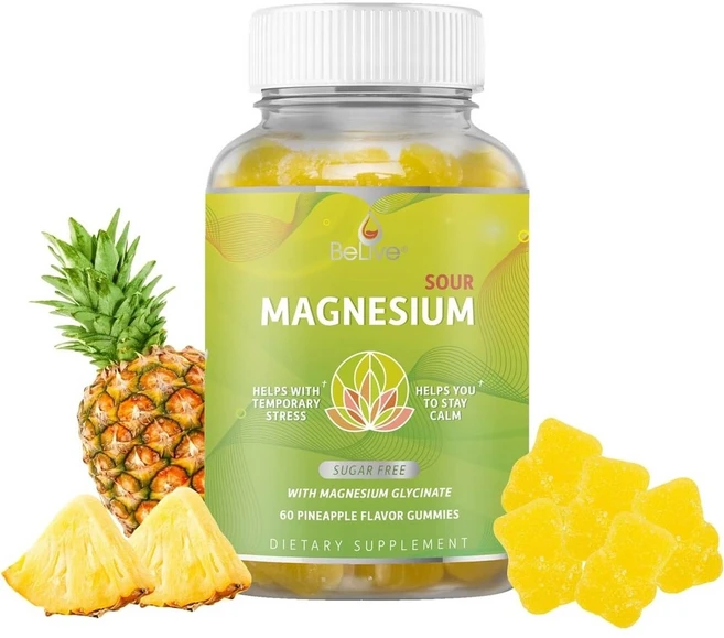 마그네슘 글리시네이트 420mg 고함량 파인애플맛 60구미 미국산 Magnesium, 1, 60정, 1개 - 쿠팡