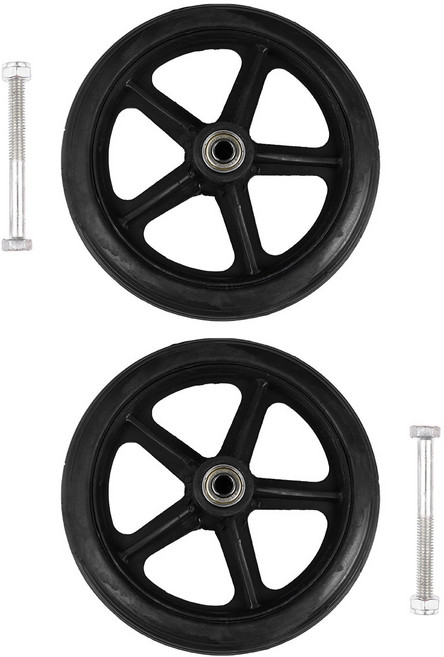 우레탄바퀴 무소음 경량 캐스터 2Pcs 휠체어 앞바퀴 7 인치 솔리드 타이어 휠 교체 액세서리 조용 매끄러운 폴리우레탄 고하중, [01] 옵션1