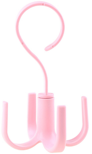360 Degree Rotating Belt Hanger Scarf Tie Rack Holder Hook Closet Organizer, 분홍색, 1개