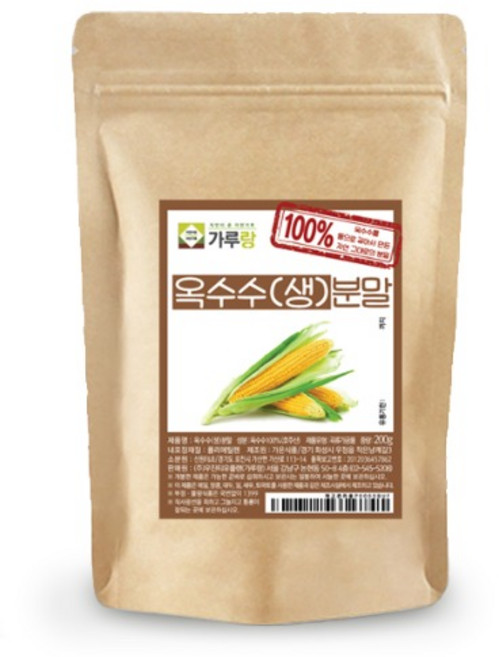 가루랑 100% 옥수수분말(생) 선식 200g, 1개, 셀링마켓 본상품선택