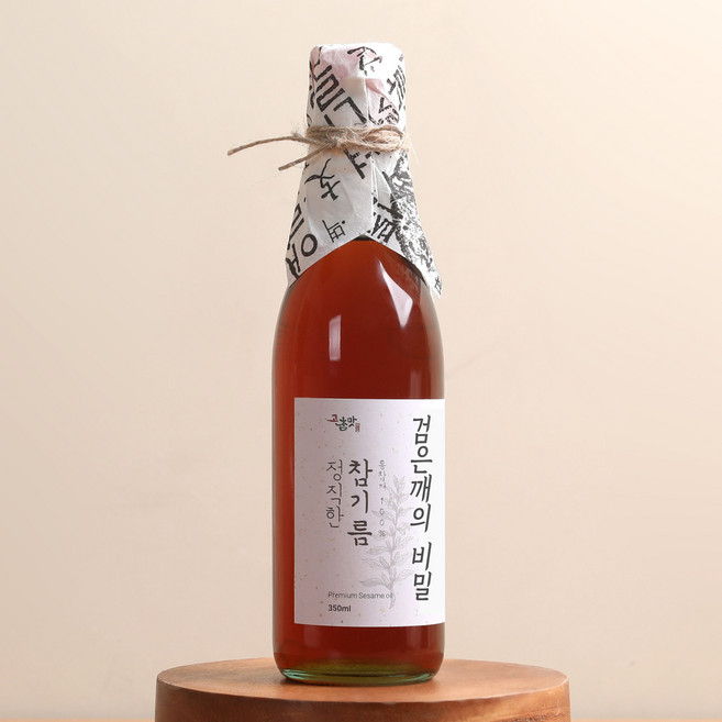 고참맛 통참깨 참기름 검은깨의 비밀 100% 저온 압착 방앗간, 1개, 350ml