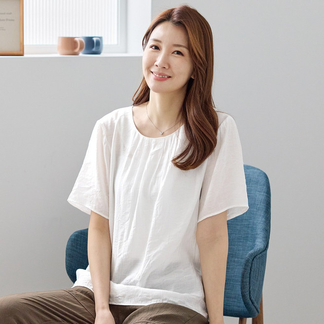 물론 여성 인견 데일리 주름블라우스