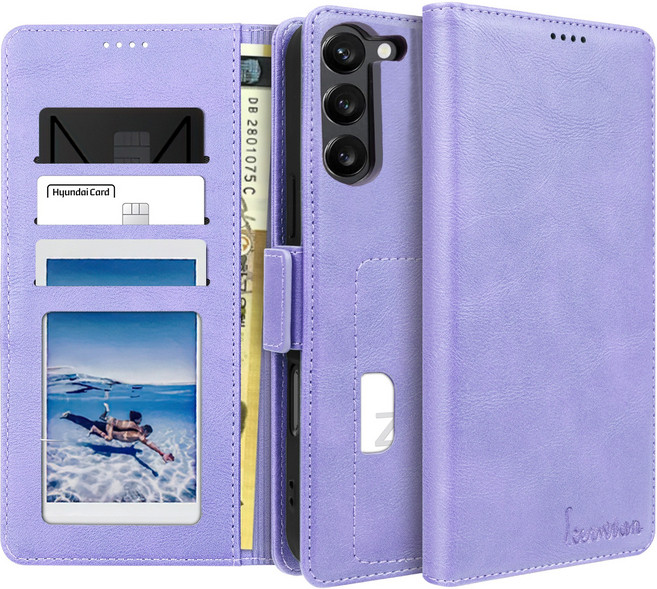 커위안 명품 수제 갤럭시 A16 5G 가죽 카드 지갑형 다이어리 폰 케이스(SM-A166N)