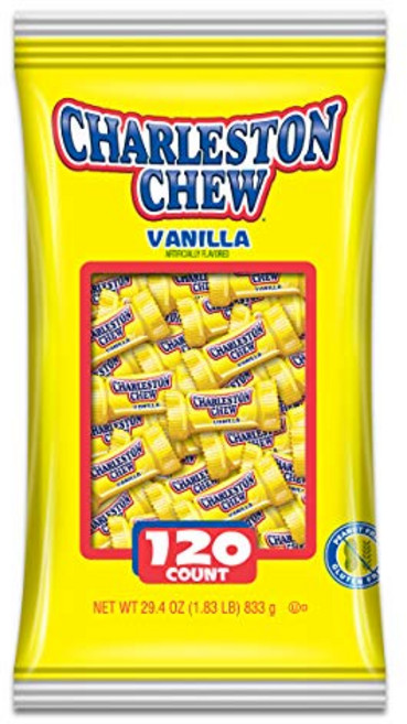 찰스턴 츄 바닐라 맛 7그램 바 120개 팩 Charleston Chew Chocolate Coated Chewy Nougat Bars - Peanut Free Gluten F, 1개, 7g
