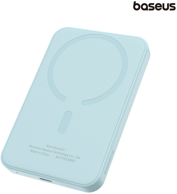 베이스어스 20W 무선 맥세이프 미니 고속충전 보조배터리 5000mAh, (스카이블루) P10022107313-00