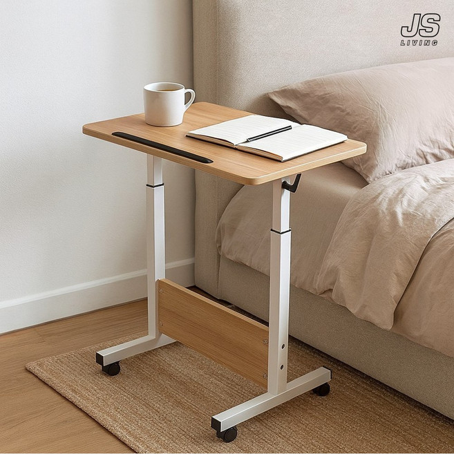 JS리빙 침대 이동식 높이조절 테이블 600x400 서재 학생 공부 스탠딩 책상 침실 각도조절 베드 사이드 테이블 주방 보조 조리 식탁 1인용 @JSMD:045A24MINI-ADF