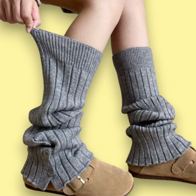 여성 레그워머 부츠컷 골지니트 부츠코디 버튼 발토시 종아리커버 아비토브랜드