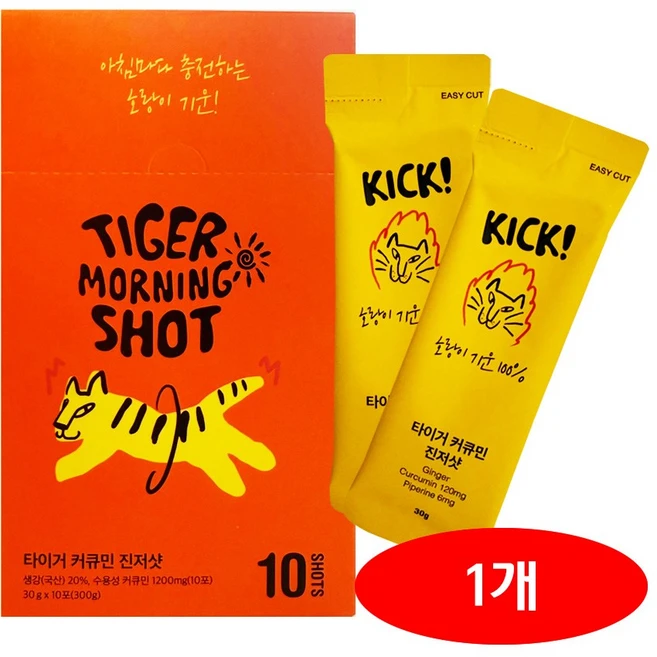 타이거모닝 커큐민 진저샷 스틱형, 300g, 1개 - 쿠팡