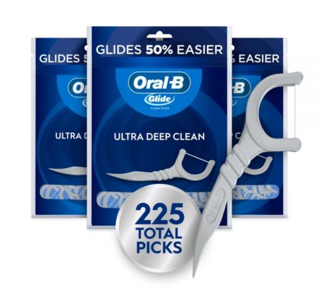 OralB 글라이드 울트라 딥 클린 치실 픽 음식물과 플라크 제거 시원한 민트 향 75개 3개 - 쿠팡
