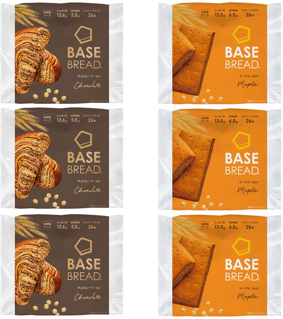 베이스푸드 베이스 브레드 초콜릿 + 메이플 2개입, 473g, 3세트
