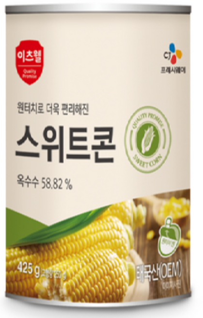 스위트 425 옥수수 ea 통조림 식품 박스 24, 24개, 425g