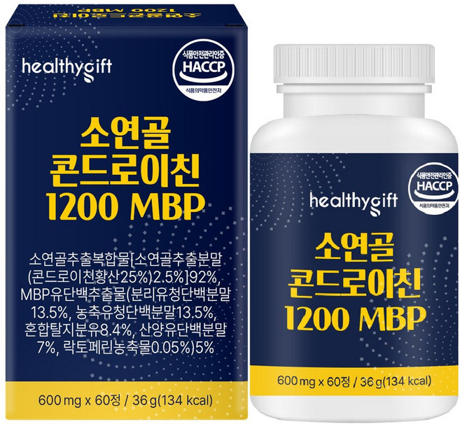 [런칭 특가] 소연골 콘드로이친 1200 MBP 식약처 HACCP 인증 보스웰리아 추출물 부모님 선물, 60정, 1개