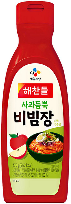 해찬들 사과듬뿍 비빔장, 470g, 6개