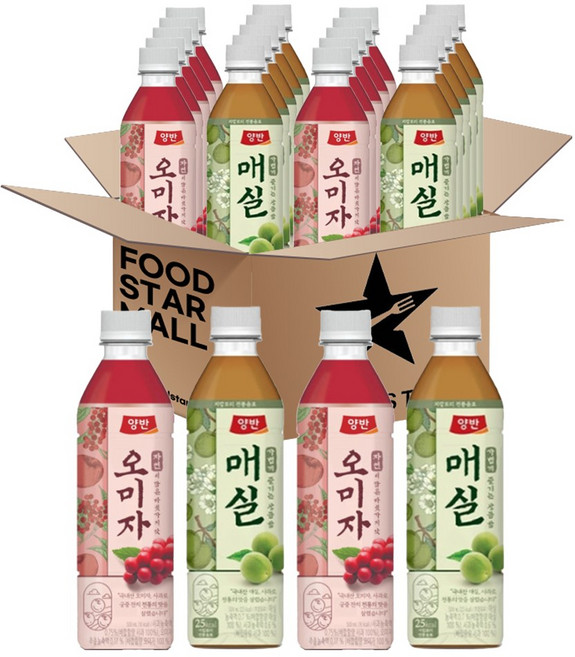 푸드스타 동원 양반 500ml 2종세트(매실차 오미자차) 각 10개 총 20개