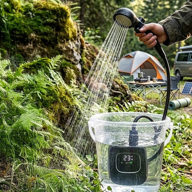 21세기트랜드 아쿠센스 저자극 샤워형 식물 물주기 워터펌프, 1개, 블랙
