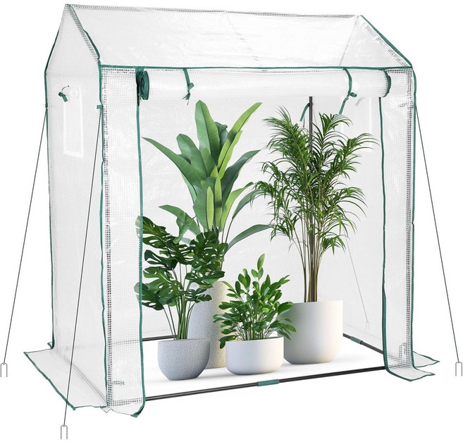 조립식 비닐하우스 미니 소형 온실 베란다 가정용 식물 보온 하우스 길고양이 겨울집 화이트, 1개