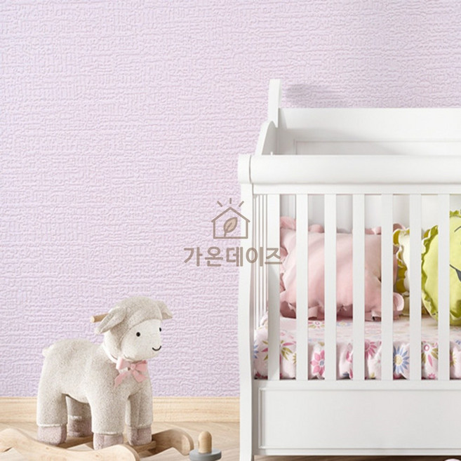 가온데이즈 단열벽지 1mX20m 타탄 핑크 붙이는실크벽지