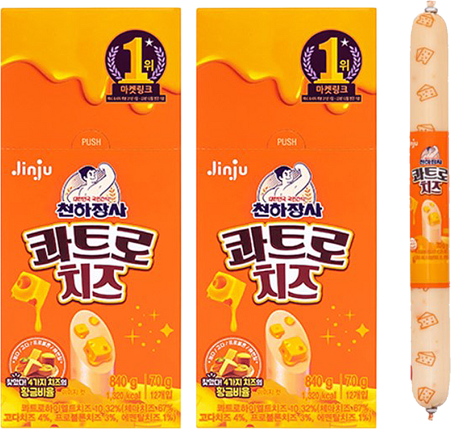 진주햄 천하장사 콰트로치즈 840g x 2개 / 간식 소시지 소세지