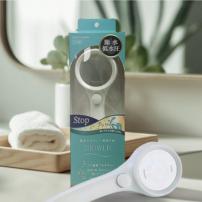 SASAYAMA日本增壓蓮蓬頭 節水增壓淋浴噴頭 家用浴室熱水器蓮蓬頭 洗澡, 1個, 加壓手持蓮蓬頭/1入