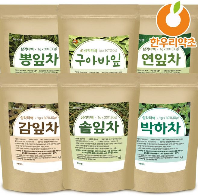 박하차 솔잎차 구아바차 연잎차 감잎차 뽕잎차 삼각티백 효능, 3_박하차300g, 1개, 30g