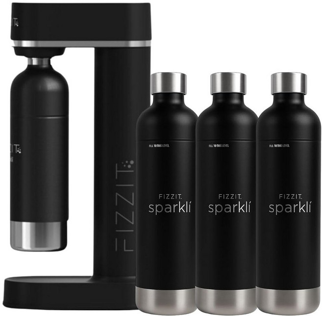 fizz it sparkl 스테인리스 스틸 탄산 병 (2팩) 1l - aarke ii 및 iii 필립스 gozero monten brita sodaone과 호환 식기 세척기, SM-B-3B