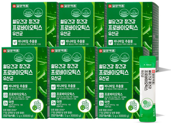 일양약품 혈당건강 장건강 프로바이오틱스 유산균, 6개, 60g