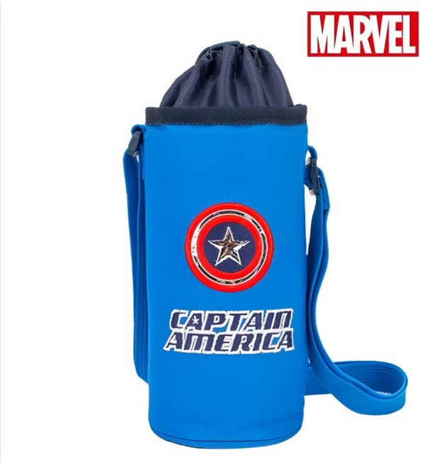 캡틴아메리카 남아 물병 크로스백 어린이 보틀백 외출 미니가방, 1개, 블루