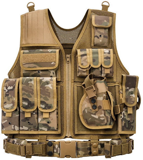 맥스 카고 베스트 조끼 CR003 - 현장 조끼 공구 대용량 수납 멀티 작업, CP, 1개